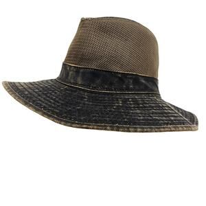 Dorfman Pacific CPC Authentic Men's Weathered Cotton Big Brim Hat Brown Size L
